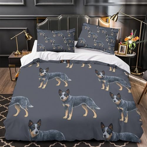 Parure de lit 135x200 Blue Heeler housse de couette microfibre 3D - 2