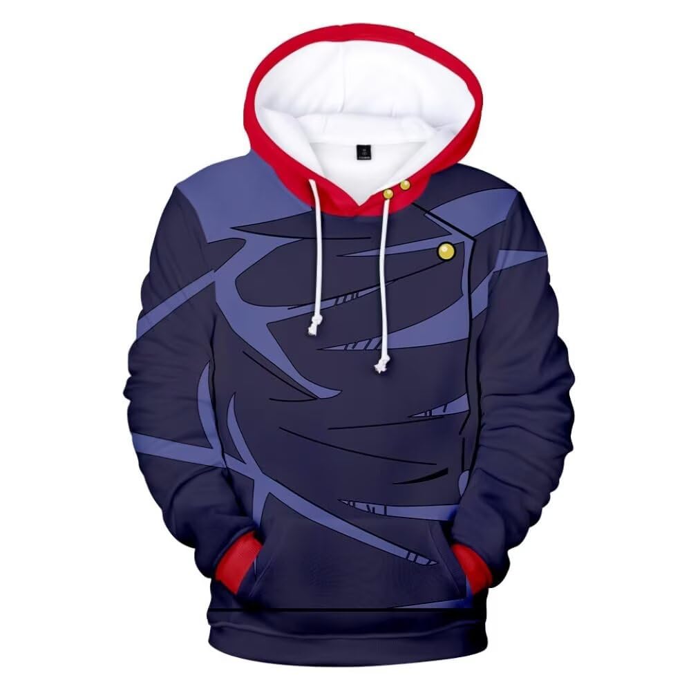 ACEFAST INC Yuji Itadori Hoodie Adult Anime Cosplay Costume Ryomen Sukuna 3D Printed Sweater Pullover Sweatshirt Style 01 XX-Large