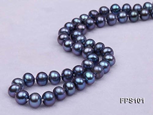 Miniatura 4 de JYX - Juego de collar de perlas cultivadas de agua dulce azul de 7 a 0.315 in, Perla, Perla