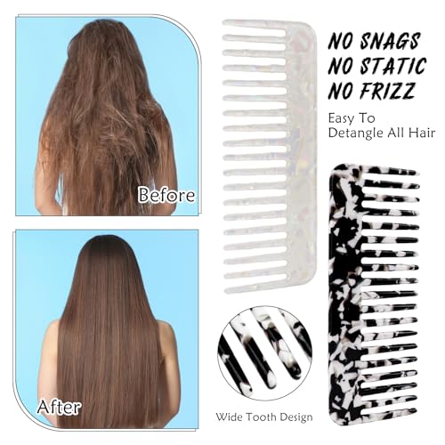 Peines de dientes anchos para desenredar cabello rizado miniatura 4