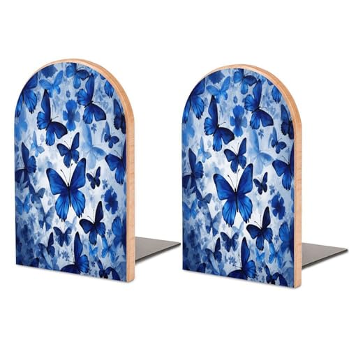 Sujetalibros resistentes de madera con mariposas para sujetar libros 2