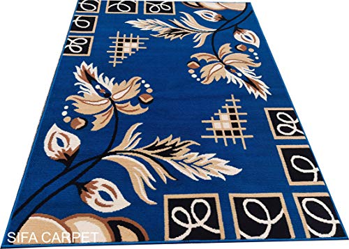 Image of Home Decore Acrylic Carpet for Your Living Room & Drawing Room Aywhere in Your Home (180X240 Blue Colour)- 6x8 Feet