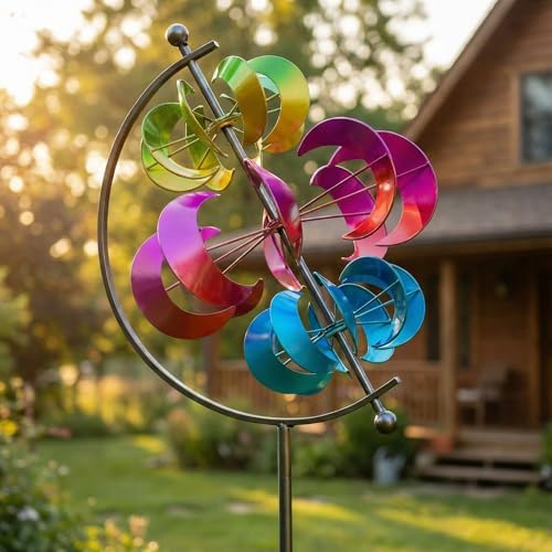 Amazon.com: Large Kinetic Wind Spinner Outdoor Metal - 3D Wind ...