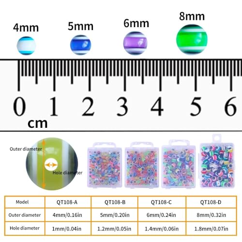 Kit de 200 Cuentas de Ojo para Pesca, Plástico Colores Mixtos miniatura 2