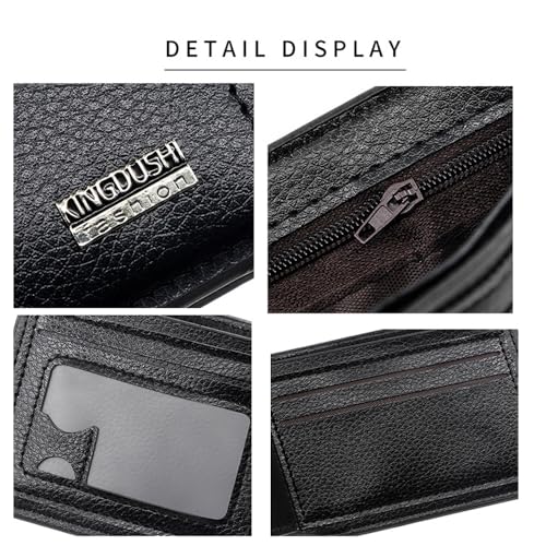 Mens Bifold Wallet Blocking Slim Minimalist Front Pocket - Thin & Stylish with ID Window 14(brown)2