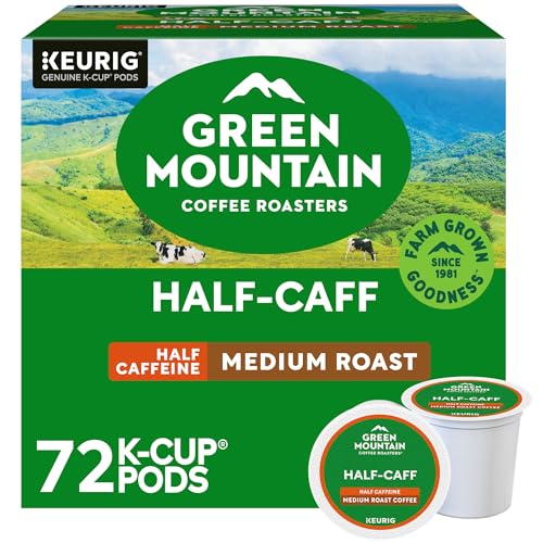 Green Mountain Coffee Roasters Half Caff Keurig Single-Serve K-Cup pods, Medium Roast Coffee...