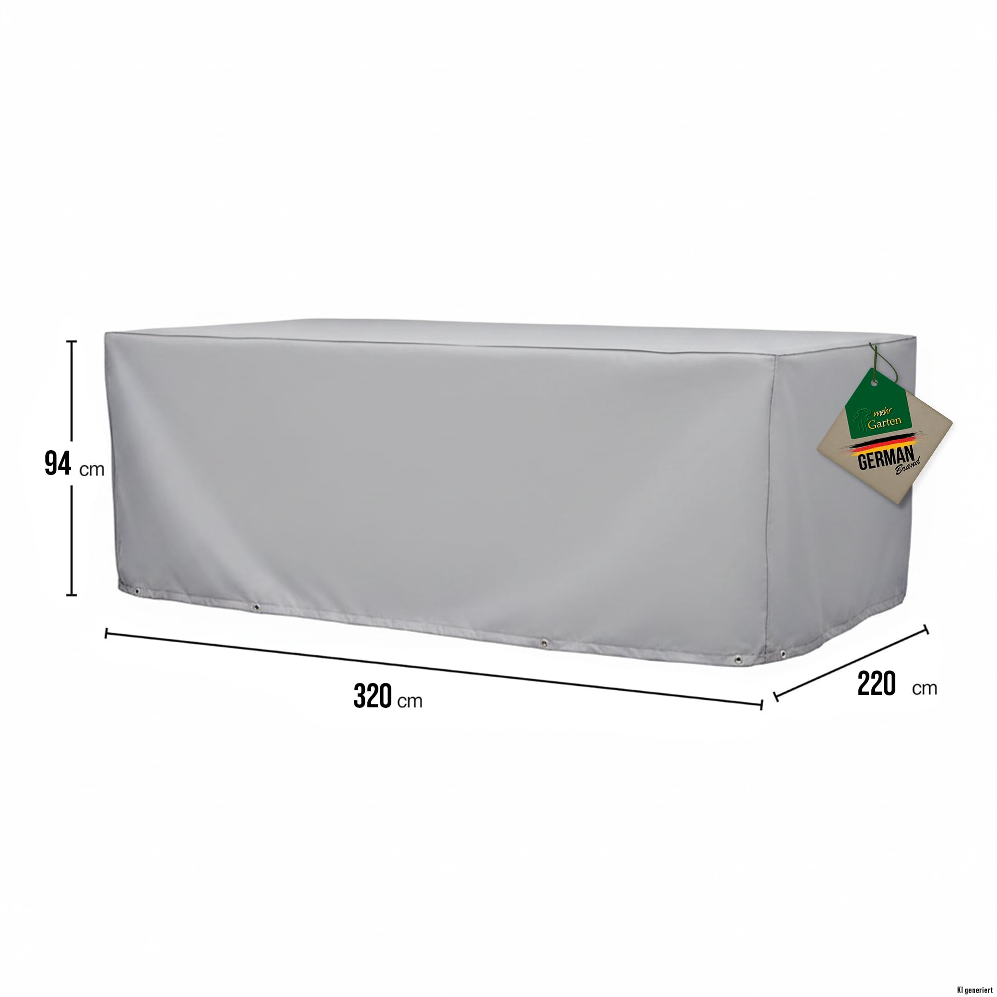 Gartenmöbel Schutzhülle Sitzgruppe rechteckig 320x220x94 cm | 600D Oxford - wasserdicht, UV-beständig, reißfest und winterfest – Abdeckung für Gartentisch & Gartenstühle mit Kordelzug