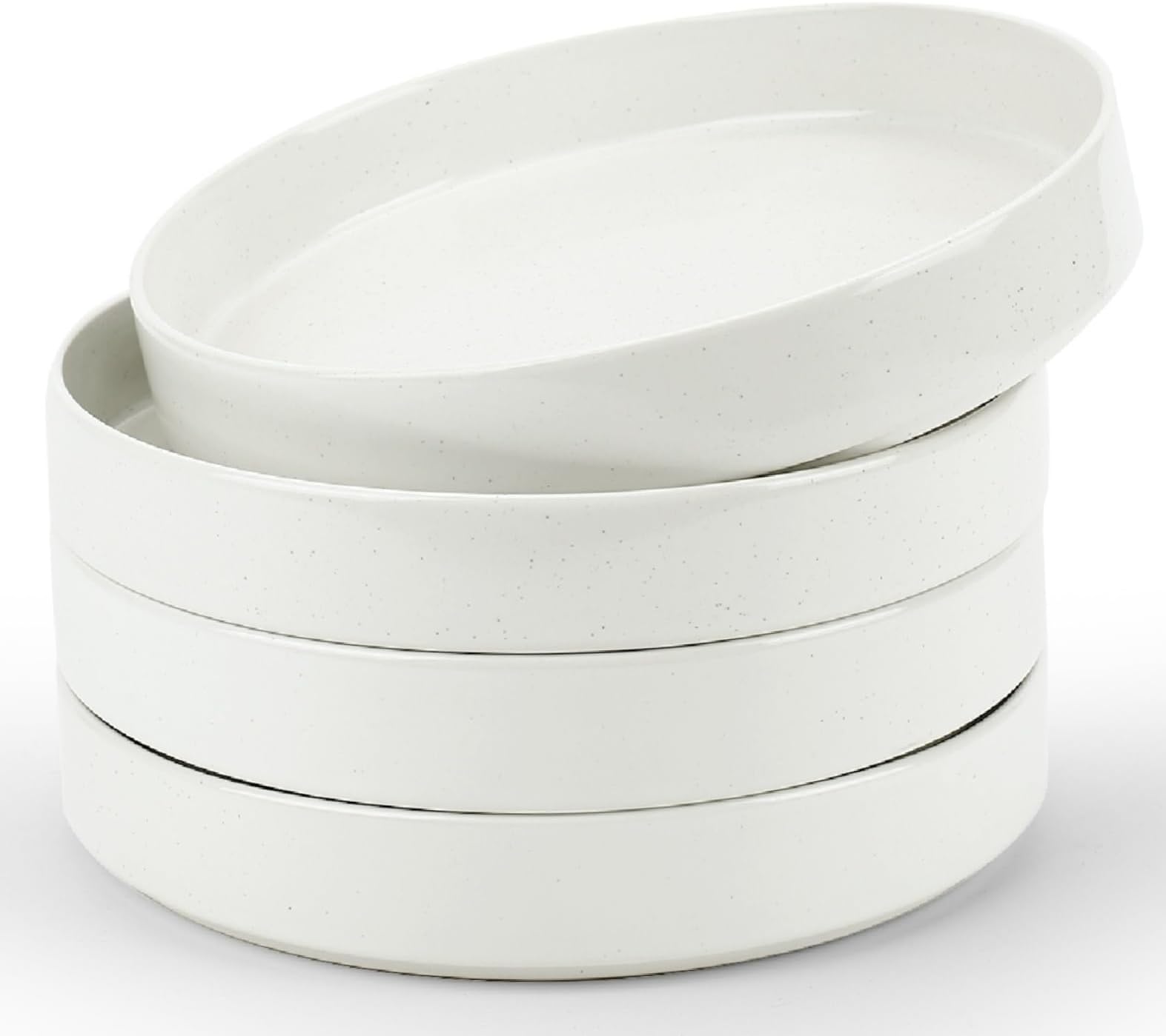 Nebula Pasta Bowls for 4, 8.75 inch Salad Bowl Sets, Large Wide Bowls for Serving Dinner, White
