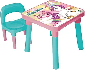 Mesinha Infantil com Cadeira Unicórnio Mágico – Mesa Infantil Educativa | Mesa de Atividades, Desenho, Estudo e Alimentação | Fácil Montagem | Monte Líbano