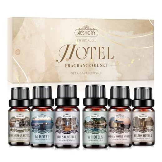 AESHORY Hoteles Aceites Esenciales para Humidificador 6 x 10ML, Aceite de Fragancia de Aromaterapia para Hoteles Populares, Shangri-La/Marriott/Ritz-Carlton/Hilton/Hotel Westin/Té Blanco