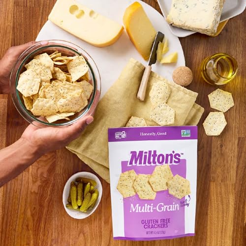 Milton's Craft Bakers Gluten Free Multi-Grain Crackers - Baked Multigrain Crackers, Non-GMO Project Verified, Kosher, Certified Gluten Free Snack, 7 Grains In Every Bite - 4.5 Oz, Pack of 3 - Thumbnail 4