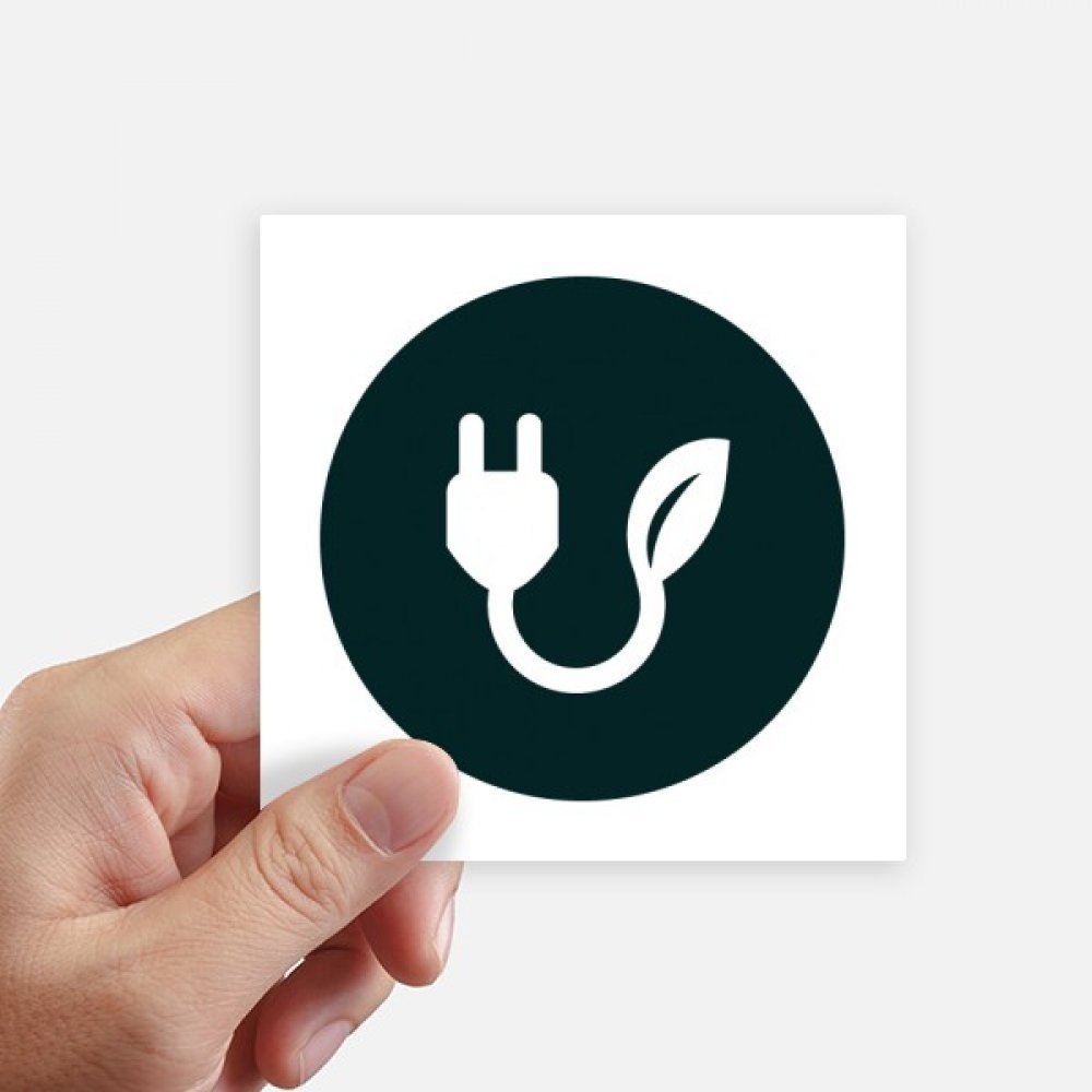 Autocollant câble de charge vert foncé carré 10cm pour décoration murale et sticker de moto