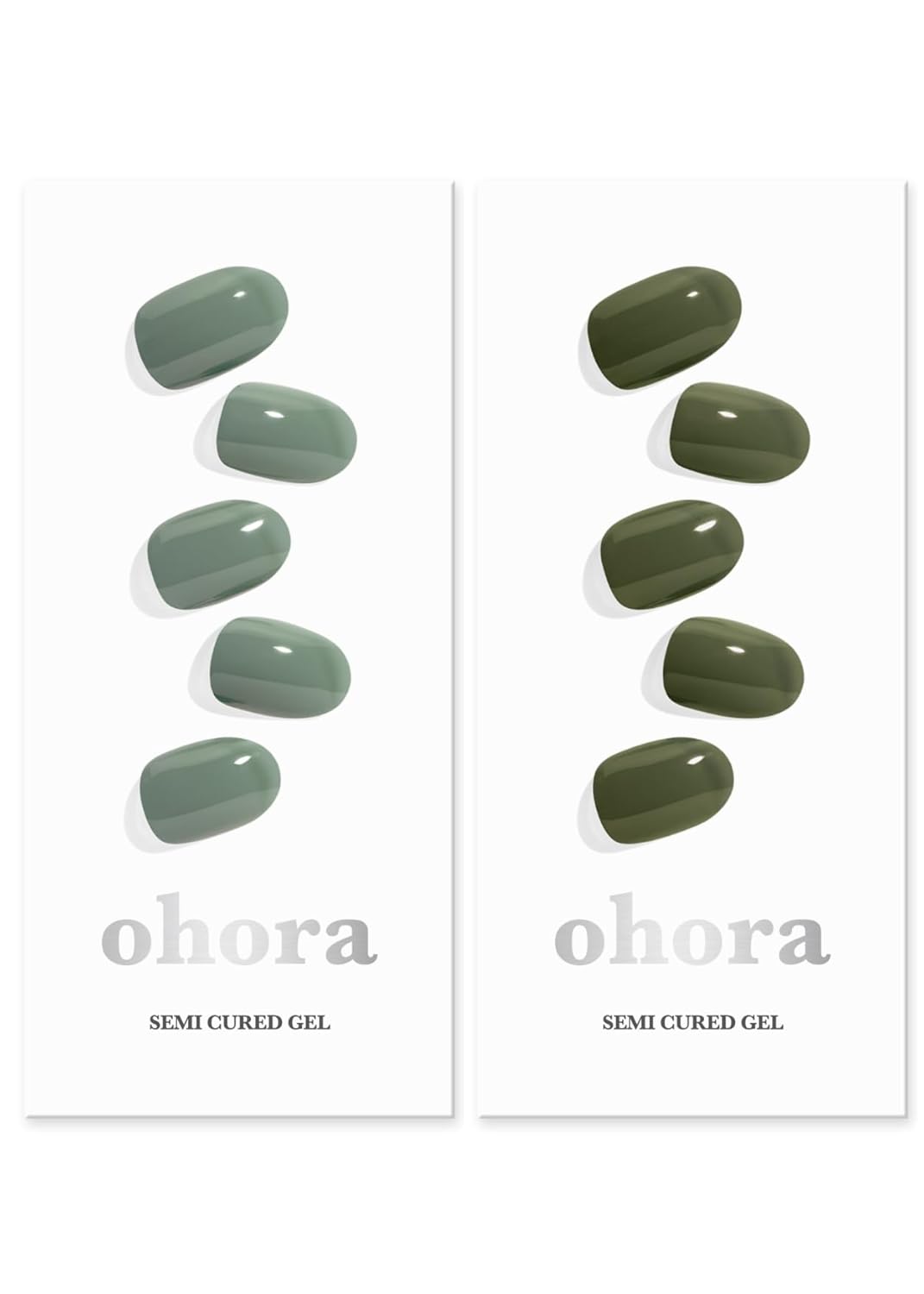 ohora Semi Cured Gel Nail Set of 2 (N Cream Leaf & N Cream Moss) - Professional Salon-Quality Nail Care