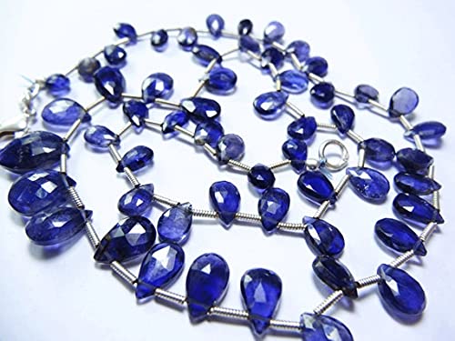 Iolite naturelle perles poires facettées pour réparer et personnaliser vos colliers ternis