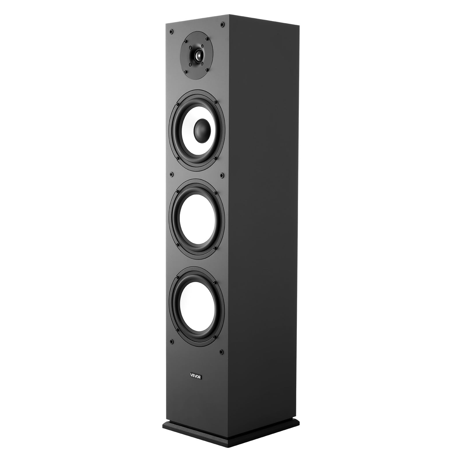 VEVOR Passive Floorstanding Speaker, 2-Way, Floor-Standing Tower Speaker with 1-Inch Tweeter, 6.5-Inch Woofer, 200W Peak, 70Hz–20kHz Frequency Response, Durable MDF Enclosure, for Home Audio, Single
