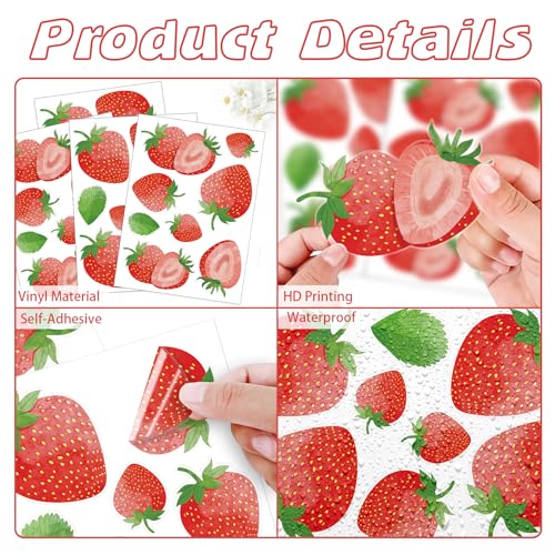 Vinilos Decorativos de Fresas - 64 Piezas en 8 Hojas miniatura 5