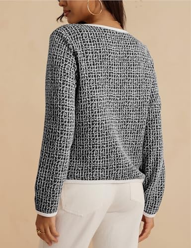 Image of VOIANLIMO Women's Checkered Cardigan Casual Long Sleeve Lightweight Open Front Cardigans Sweaters for Women
