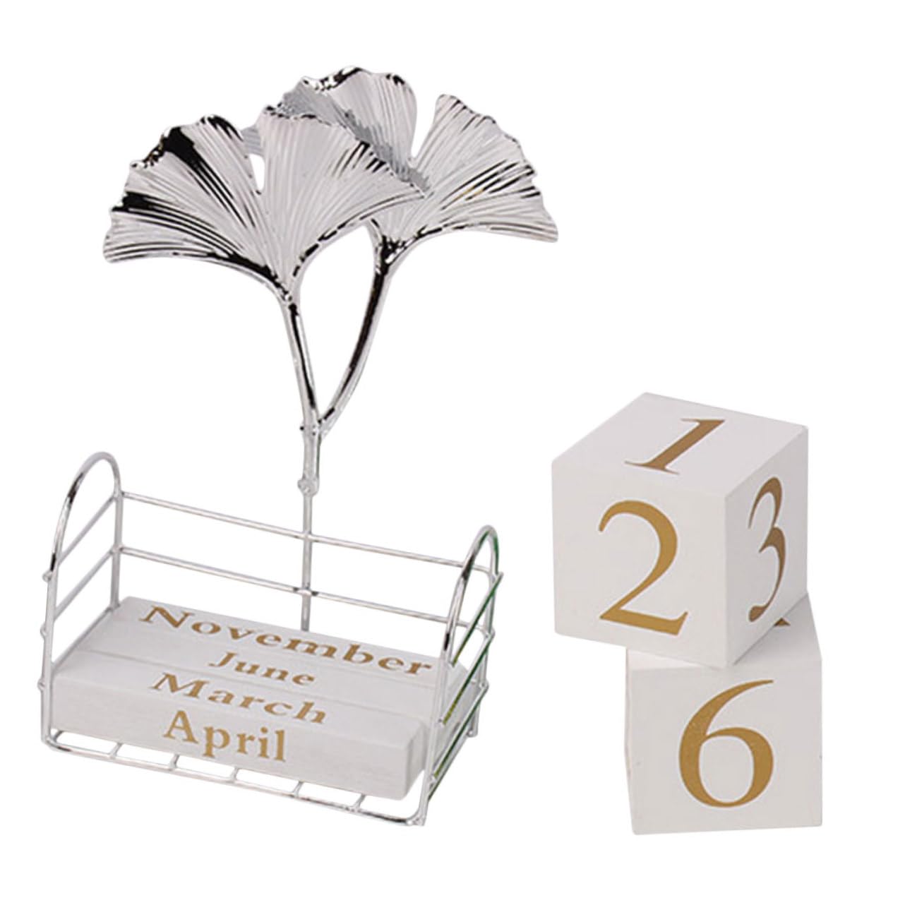 Tofficu 4 Stück Ginkgo-blatt-tischkalender Stehender Blockkalender Standkalender Countdown- Desktop-ornament Dekoration Tischdekoration Für Weihnachten Holz