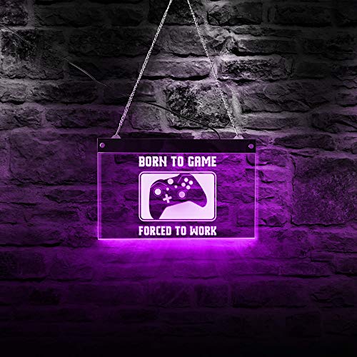 The Geeky Days Video Game Controller LED Neon Sign 7 Color Changing Light Gamer Joystick Playing Decorative Lighting Lamp Kids Game Room Wall Art Video Gamer Gifts