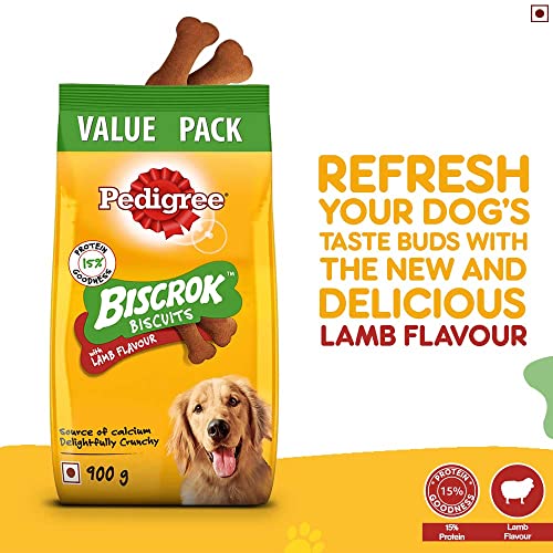 Image of Pedigree PRO Expert Nutrition, Adult Small Breed Dogs (9 Months Onwards) Dry Dog Food, Chicken, 3kg Pack & Adult Biscrok Biscuits Dog Treat (Above 4 Months) Lamb Flavour, 900g Pack