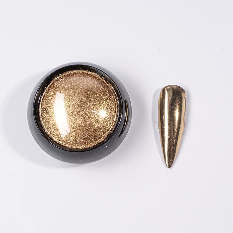 URBAN BOX Colors Chrome Nail Powder Set, Glitter Metallic Mirror Effect for Nails Art Design 3D Holographic Color Pigment Powder (Antique Gold #17)