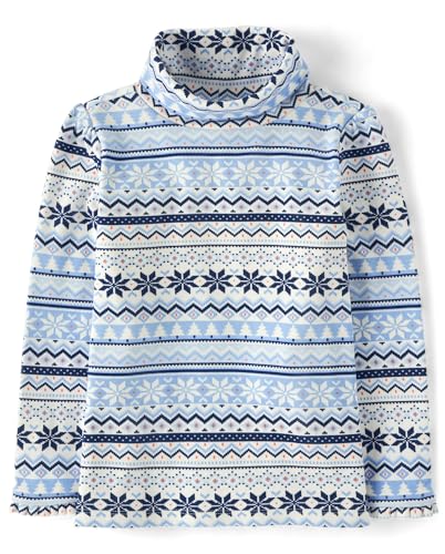 Gymboree,and Toddler Long Sleeve Turtleneck Shirts,Blue Sky Snowflake,18-24 Months