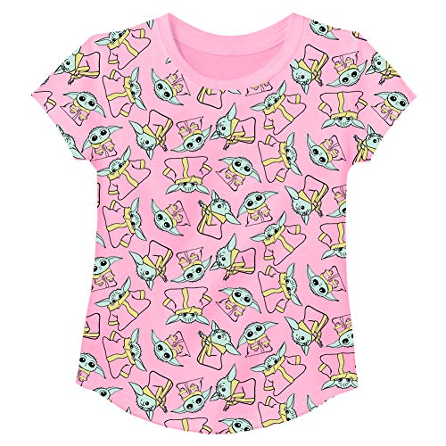 Mandalorian The Child 2-Piece Short Sleeve Tee & Long Sleeve T-Shirt Bundle Set - Girls Sizes 4-16 White/Light Blue4