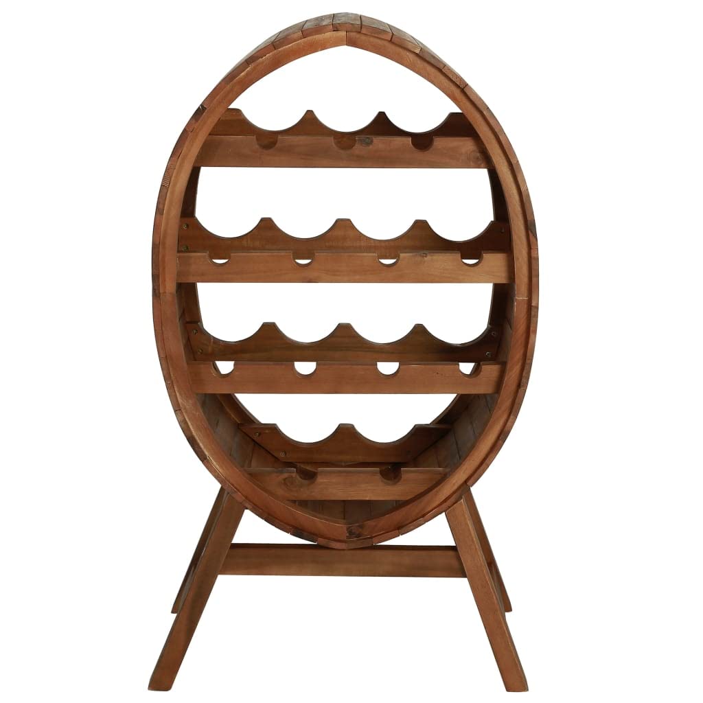 LJLB Wooden Wine Rack for 13 Bottles, Solid Acacia Wood with Oil Finish, Indoor and Outdoor Use, Easy Assembly