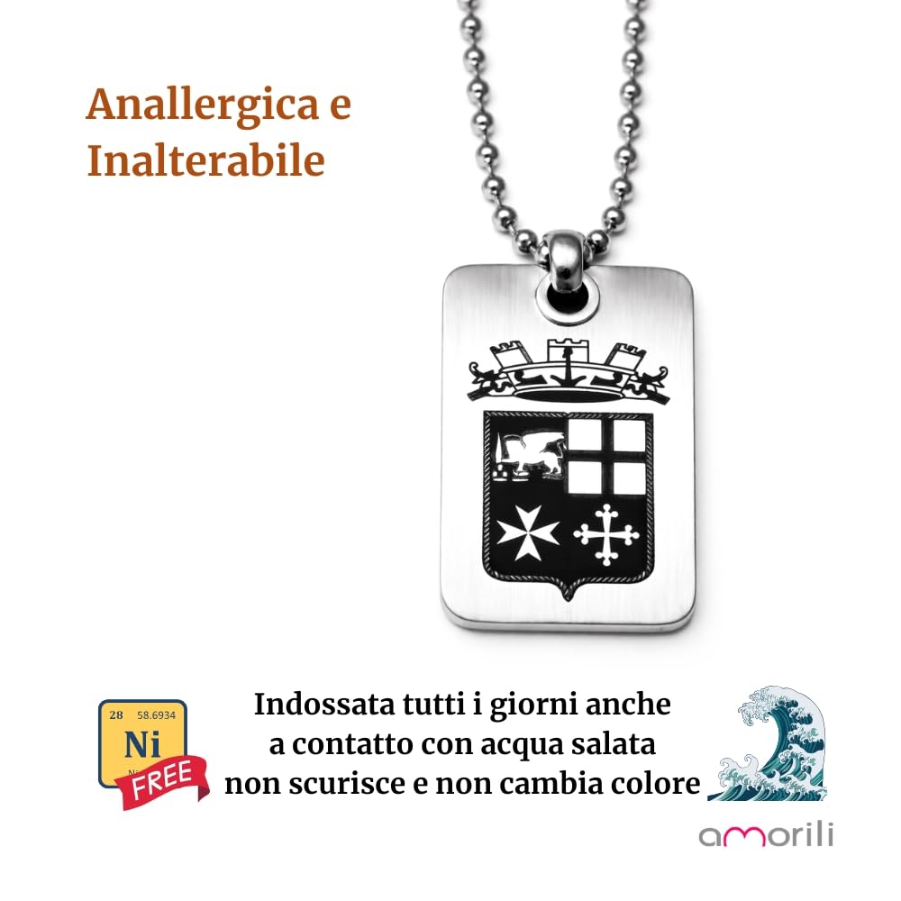 Collana Marina Militare Uomo Donna con Ciondolo Simbolo Ancora in Acciaio Inox Satinato – Collana Militare Resistente Antiruggine – Gioiello Regalo per Appartenenti Marina, Militari, Appassionati Mare