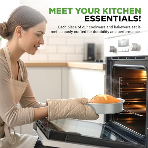 Image of NutriChef 20 Piece Nonstick Cookware & Bakeware Set - Pots and Pans Set