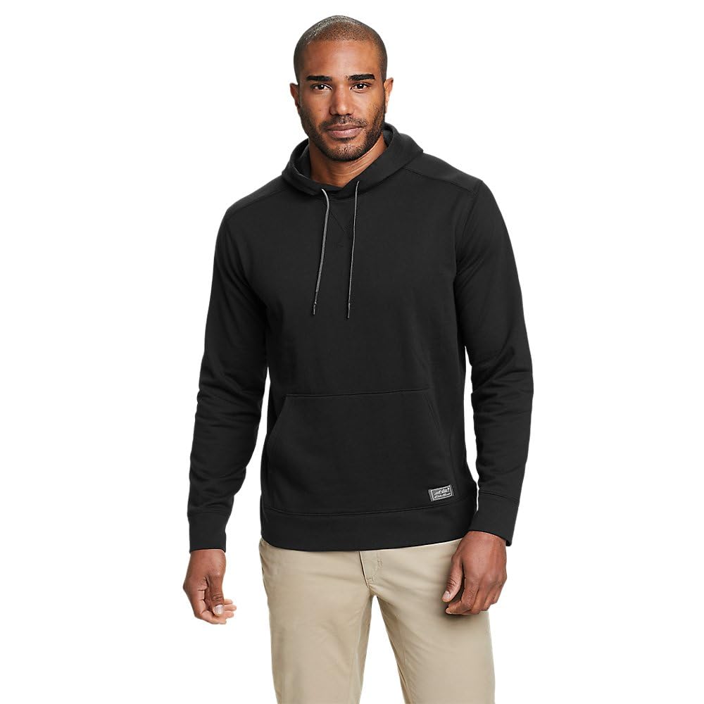 Eddie Bauer Men's Camp Fleece Pullover Hoodie, Black X-Large