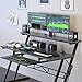 Armocity Music Studio Desk, Music Production Workstation with Power Outlets, Recording Studio Table Desks Music Producer for Home, Grey Oak