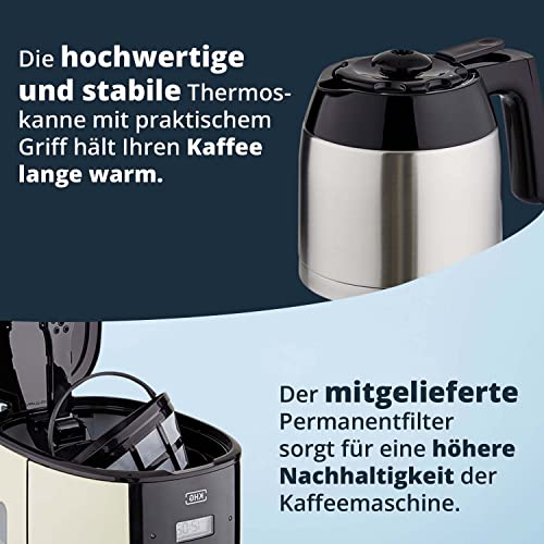 KHG Kaffeemaschine TKA-182 (CE) aus Metall/Kunststoff in creme/schwarz/silber, Kapazität für 12 Tassen, mit Edelstahl… – Bild 4