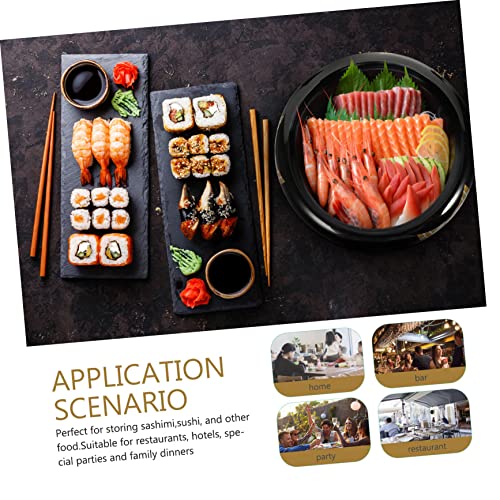 Bandeja para sushi multiusos de plástico negra miniatura 4