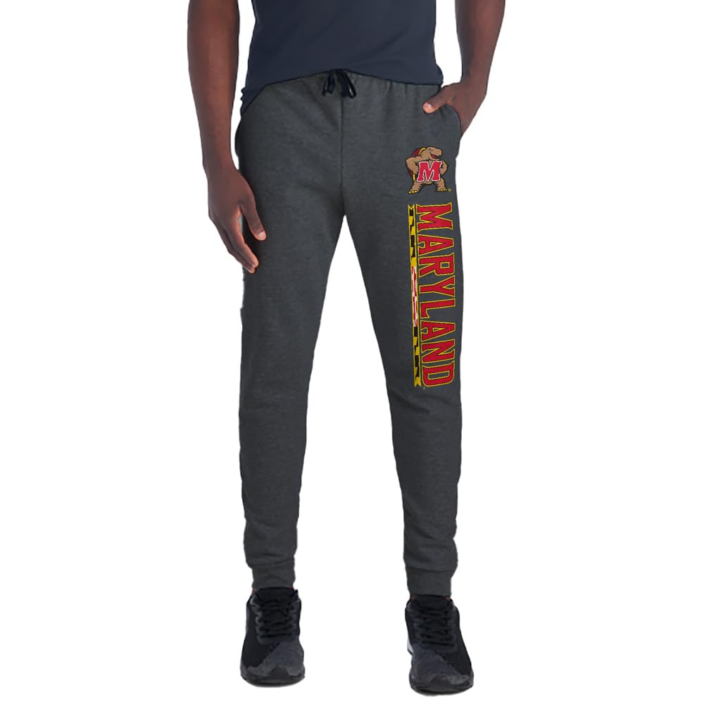 Officially Licensed Jogger Sweatpants Unisex for Men & Women with Pockets Collegiate Team Logo Charcoal Heather Collection