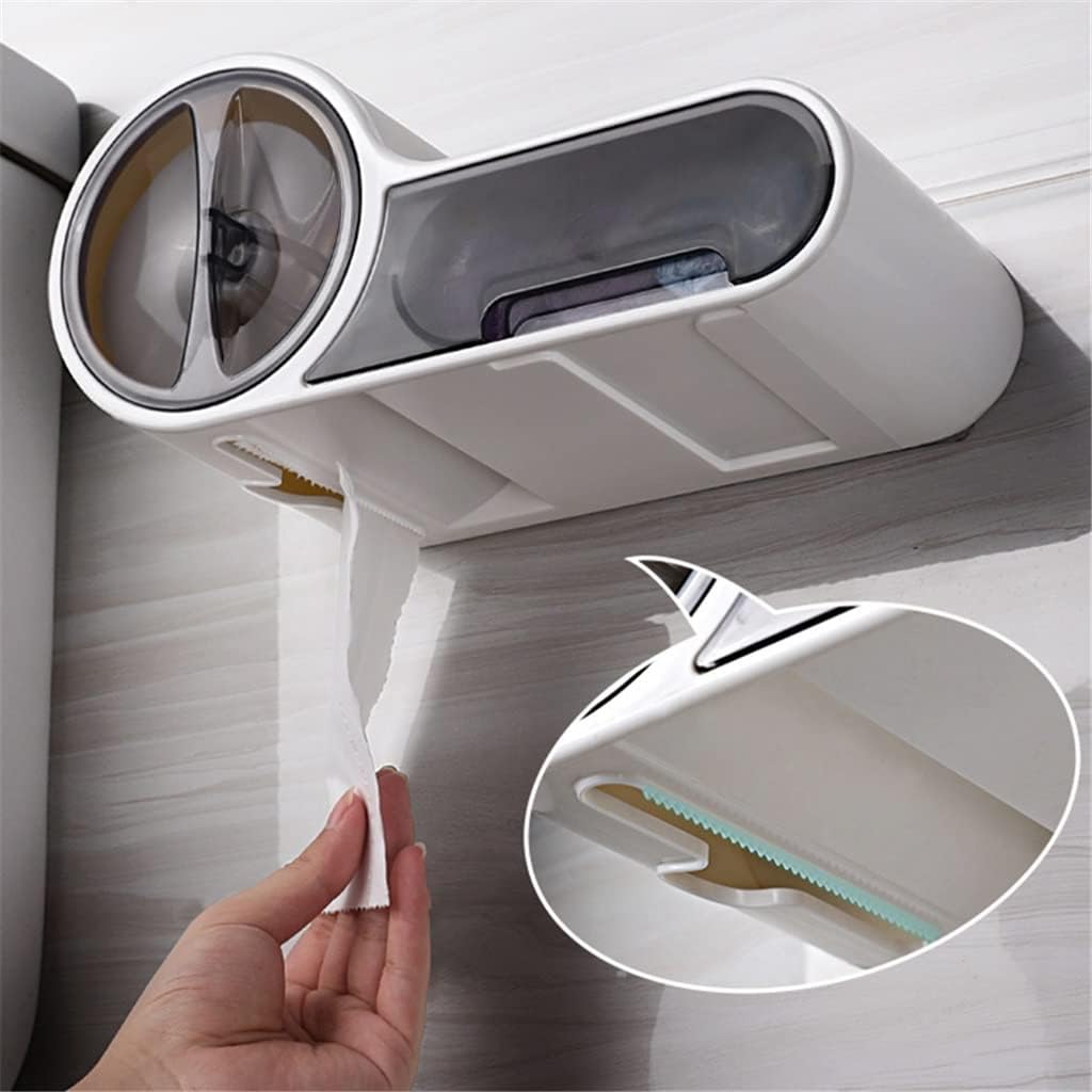Toilet Paper Holder Rack Waterproof Wall-Mounted Tissue Box Roll Storage Bathroom Accessories