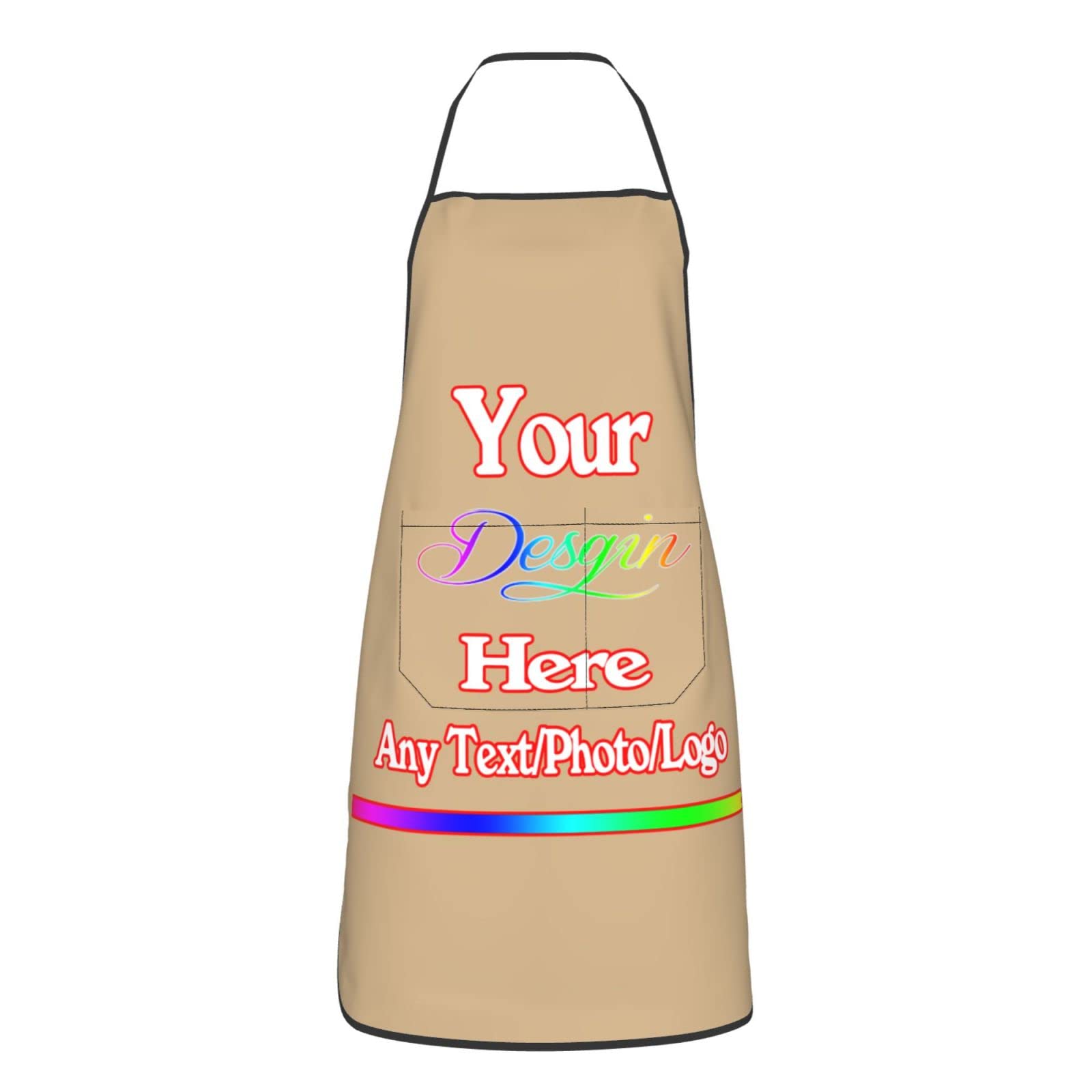 Personalized Desgin Apron for Women Men with Pockets, Custom Kitchen Chef Cooking Apron Design Text Logo Name