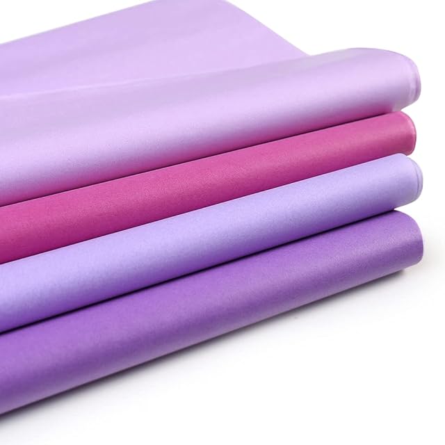 160Pcs Tissue Paper Bulk Tissue Paper Sheets 50x35cm Gift Wrapping Paper Wrapping and Packing Paper for Weddings Birthday Party Arts Crafts DIY Christmas (Purple series)