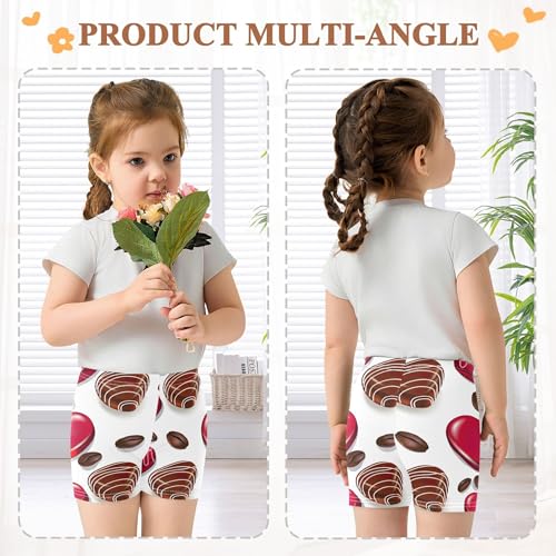 Joisal Under Dress Shorts Funny Cotton Girls Biker Shorts Toddler 4t Kids Clothing Chocolates Coffee Beans Hearts White4