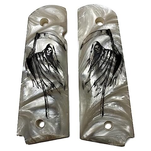 Premium Gun Grips 1911 Full Size Grim Reaper Compatible Replacement for Colt Gov and Clones Cover