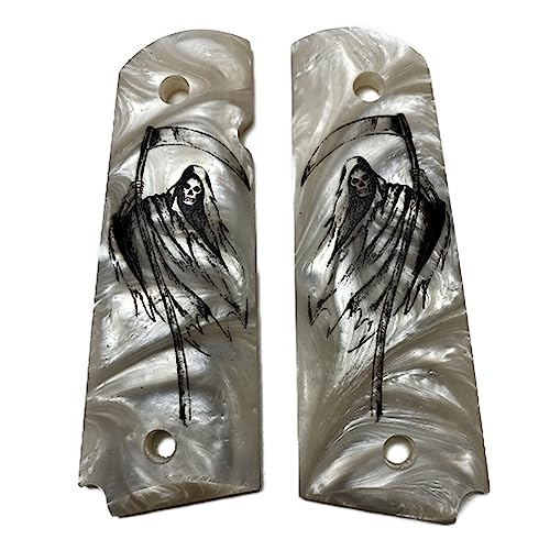 Premium Gun Grips 1911 Full Size Grim Reaper Compatible Replacement for Colt Gov and Clones - Premium Gun Grips