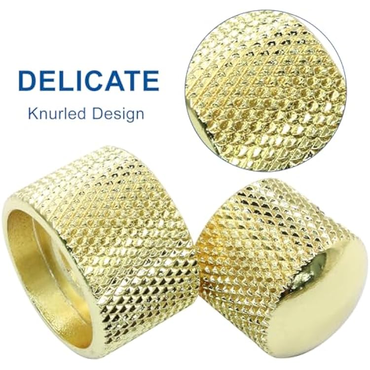Jiozermi 2 Pcs Guitar Gold Dual Concentric Control Knobs Stacked Knobs with Allen Keys Screws for Electric Guitar Bass