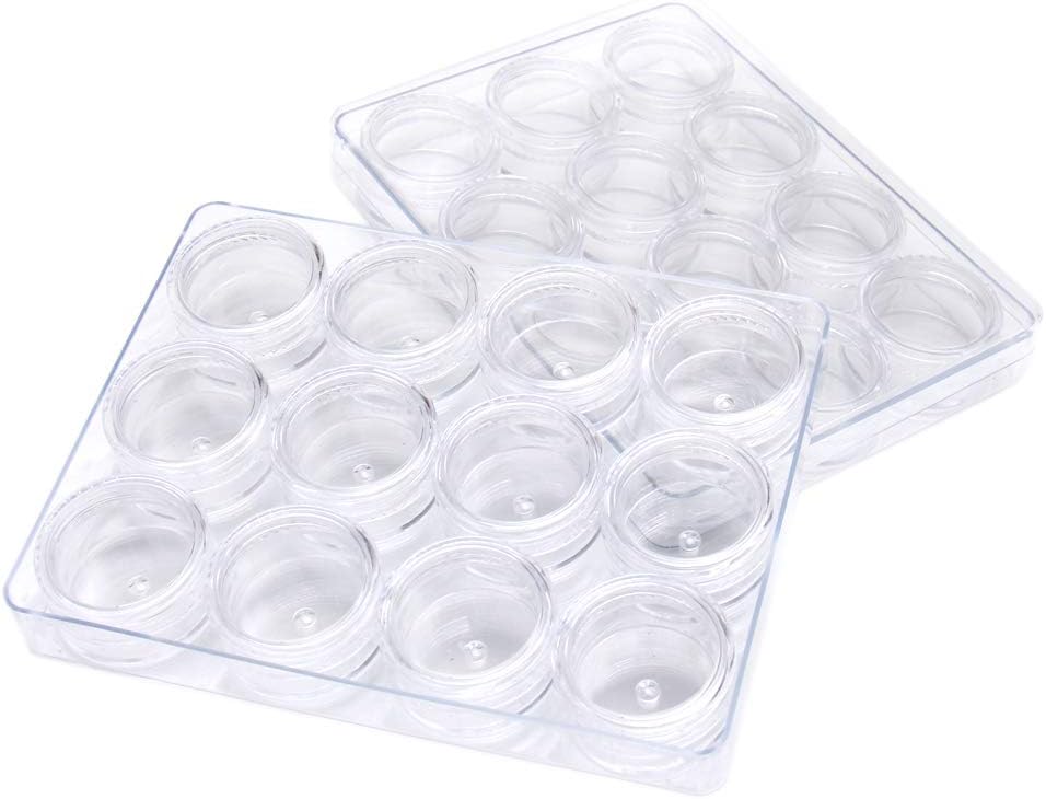 Yunfan 48pcs Containers with Lid Clear Plastic 5 ml