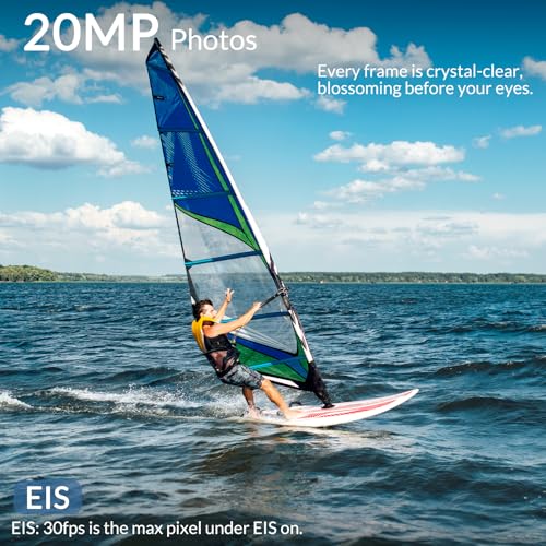 Image of icefox Action Cam 4K 60FPS 20MP Underwater Camera with EIS, 5x Zoom, WiFi Remote Control, Action Cam Waterproof App for Video and Photo Editing, Ideal for Cycling, Diving and Swimming