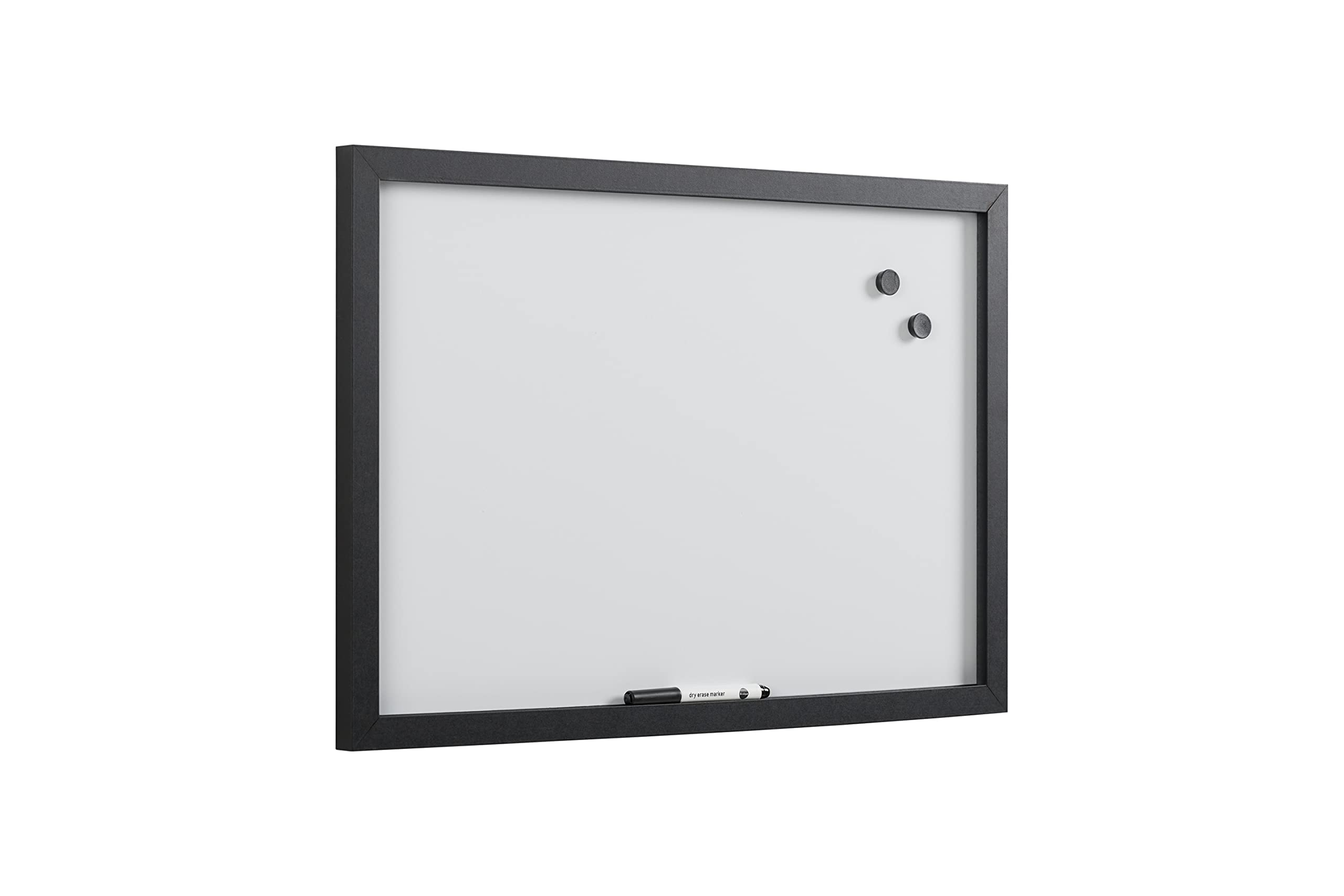 Bi-Office,Tableau Blanc Magnétique Optimum, effaçable à sec, cadre en MDF finition noir mat, 60 x 45 cm