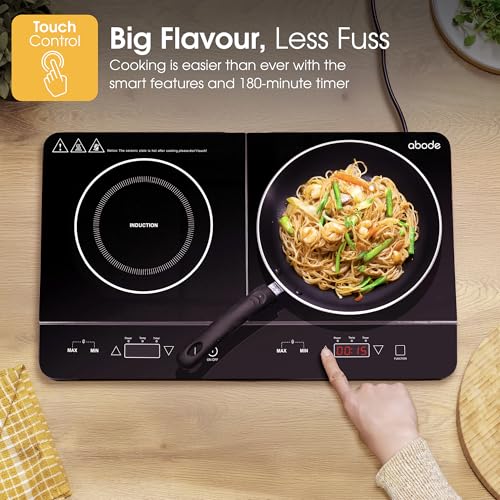 Abode 2800W Double Induction Hob with Touch Control & Timer - Image 7