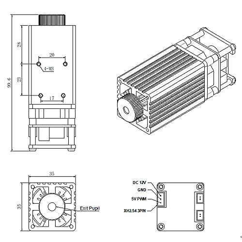 LASER TREE Laser Engraver Module, 4000mW Optical Power, Laser Engraving Cutting Module, Adjustable Focal, 450nm Laser Head for Laser Engraver Cutter Machine DIY Wood Paper Leather, Class 4 - Image 5