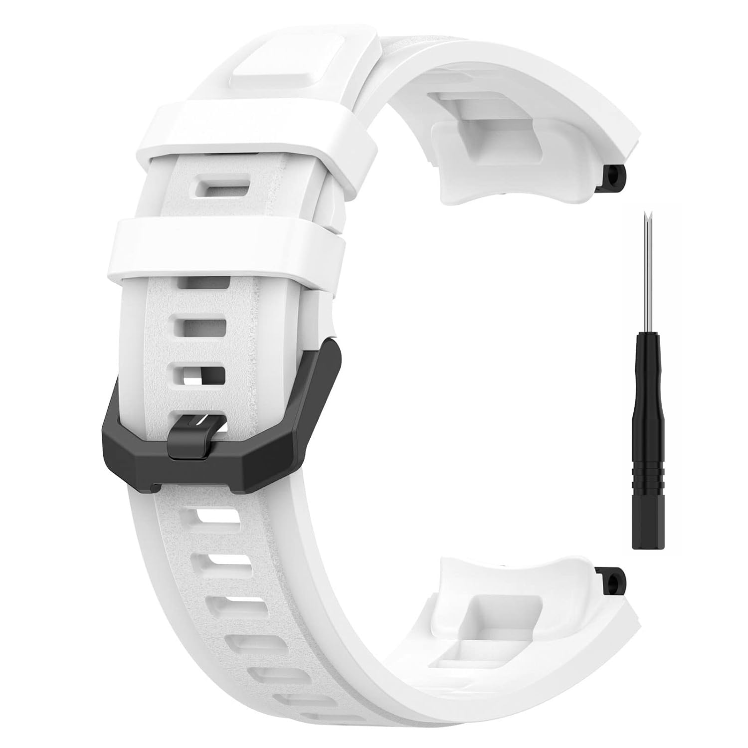 OBOE Soft Silicone Smart Watch Replacement Sports Band Strap Compatible with Amazfit T-Rex 2 Smart Watch (White)