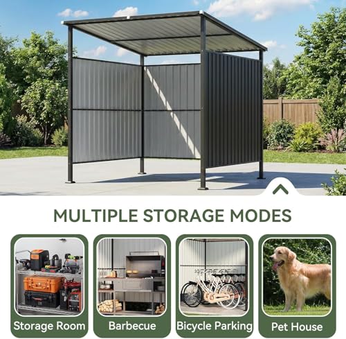 Aoxun 6x6FT Outdoor Shed Grill Shed, Grill Gazebo, Black - Image 5