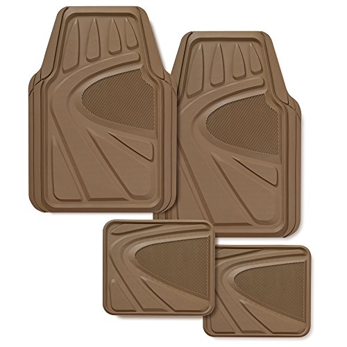 Kraco R5704TAN Tan Premium Rubber Mat - 4 Piece